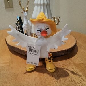 Annalee White and Yellow Duck Figurine